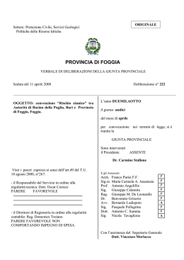 &ldquo;Rischio sismico&rdquo; tra Autorit&agrave; di Bacino della Puglia, Bari e Provincia