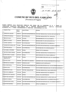 Elenco ammessi - Comune di Vico del Gargano