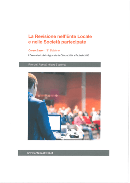 La Revisione nell`Ente Locale - Ordine dei Dottori Commercialisti e