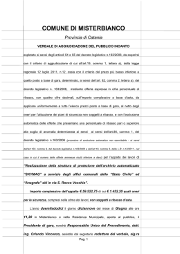 Verbale di Gara - Comune di Misterbianco