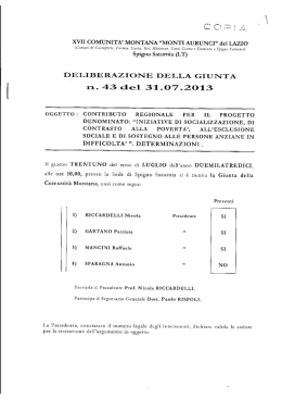 n- 43 del 31-07-2~013 - XVII Comunit&agrave; Montana "Monti Aurunci"