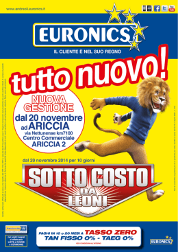 TAN FISSO 0% - TAEG 0% - euronics andreoli spa