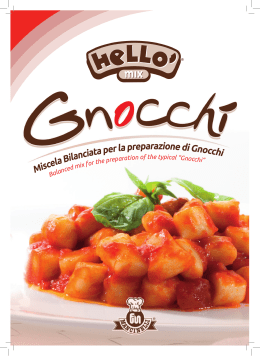 Balanced mix for the preparation of the typical “Gnocchi”