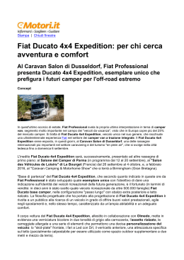 Fiat Ducato 4x4 Expedition: per chi cerca avventura e