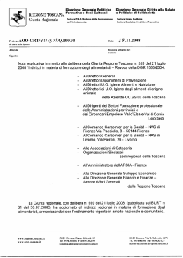 Nota esplicativa della DGR 559