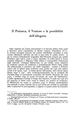 Il Petrarca, il Ventoso e la possibilit&agrave;