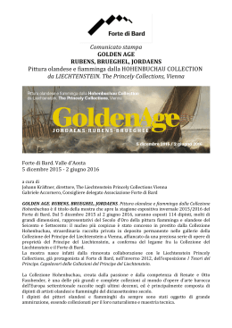 Comunicato stampa GOLDEN AGE RUBENS