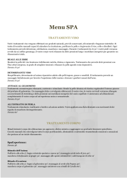 Menu SPA - Hotel des Pecheurs