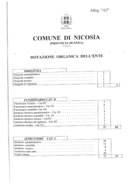 Tabella dotazione organica per categoria e profilo