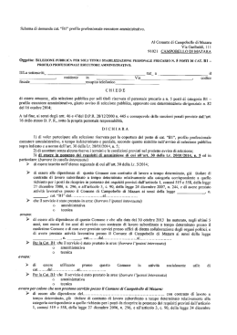 Schema domanda di partecipazione per il profilo di esecutore