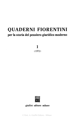 QUADERNI FIORENTINI - Centro Studi per la Storia del Pensiero