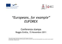 Presentazione progetto europeo Euforex
