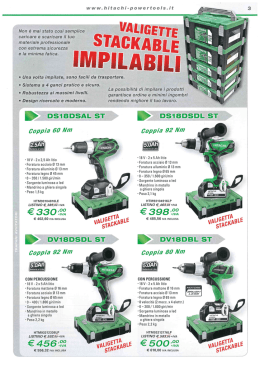 www.hitachi-powertools.it Non &egrave; mai stato cos&igrave; semplice caricare e