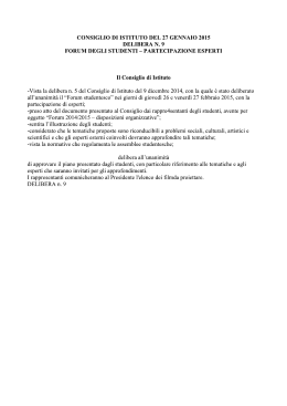 Delibera 9 del 27 gennaio 2015