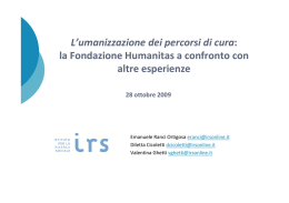 L`umanizzazione dei percorsi di cura: la Fondazione Humanitas