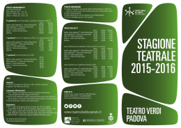 STAGIONE TEATRALE 2015-2016
