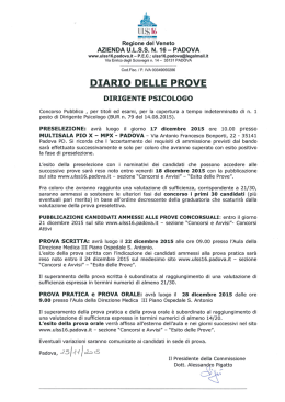 Cliccare per scaricare il Diario delle Prove