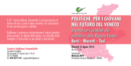 Politiche per i giovani nel futuro del Veneto