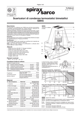 Scaricatori di condensa termostatici bimetallici SM45