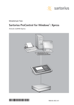 Sartorius ProControl for Windows&reg;: Xpress