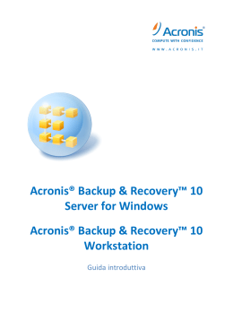 Acronis® Backup & Recovery™ 10 Server for Windows, Acronis