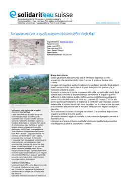 Un acquedotto per la scuola e la comunità awá di Rio Verde Bajo