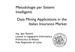 Metodologie per Sistemi Intelligenti Data Mining Applications in the