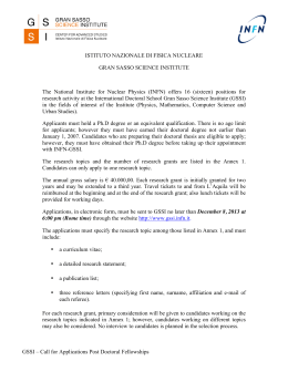 GSSI – Call for Applications Post Doctoral Fellowships ISTITUTO