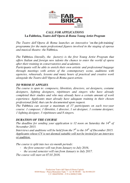 CORRETTA Fabbrica call for applications corretta