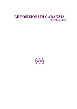 Le posizioni di garanzia