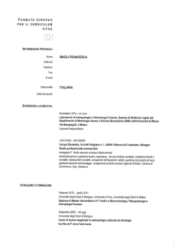 INFORMAZIONI PERSONALI - Fondazione Alma Mater