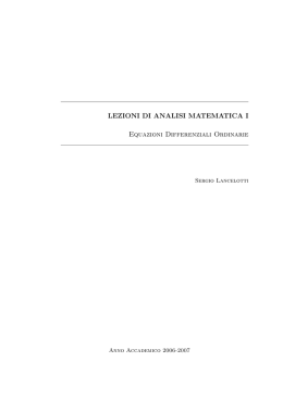 LEZIONI DI ANALISI MATEMATICA I Equazioni Differenziali Ordinarie