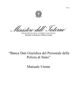 &ldquo;Banca Dati Giuridica del Personale della Polizia di Stato&rdquo; Manuale