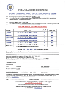 -1931- FORMULARIO DI ISCRIZIONE CORSI DI TENNIS ANNO