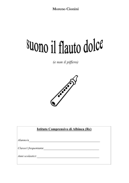 Metodo per Flauto Dolce - Scuola civica musicale Antonio Tirabassi