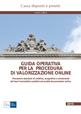 guida operativa per la procedura di valorizzazione online