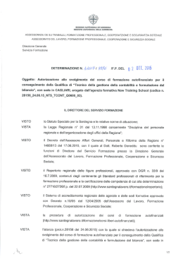 Scarica la determina regionale