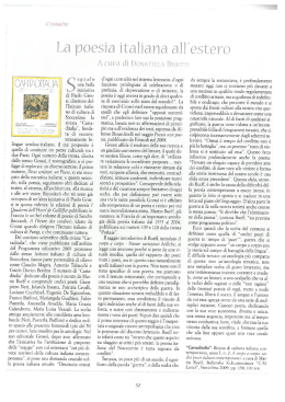 La poesia italiana all`estero - Italienska Kulturinstitutet i Stockholm