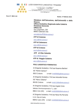 Lettera di trasmissione - Liceo Scientifico Linguistico "Pitagora"
