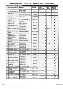 Elettori della sede ( INSUBRIA } riferiti all`elettorato definitivo