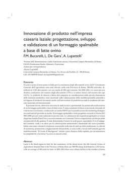 Innovazione di prodotto nell`impresa casearia laziale