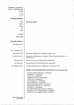 FORMATO EUROPEO PER IL CURRICULUM VITAE