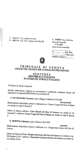 N. 5280/07 R.G. notizie di reato N. 1059/09 Reg