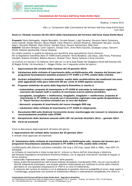 25 febbraio 2014 - Area Vasta Emilia Nord