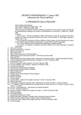 Decreto Istitutivo Parco Etna
