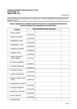 elenco partecipanti alla preselezione