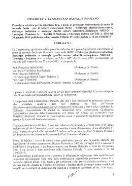 Criteri di valutazione procedura selettiva Settore Concorsuale: 06/E2