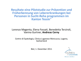 Resultate einer Pilotstudie zur Pr&auml;vention und