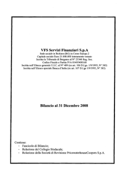 VFS Servizi Finanziari S.p.A Bilancio a1 31 Dicembre 2008