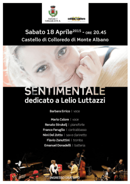 Sabato 18 Aprile2015 - ORE 20.45